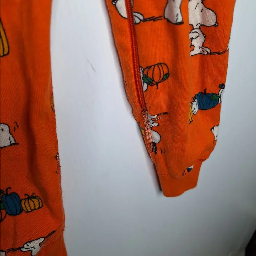 Hanna Andersson Peanuts Snoopy Halloween Sleeper Pajama 3T Cotton Pumpkin